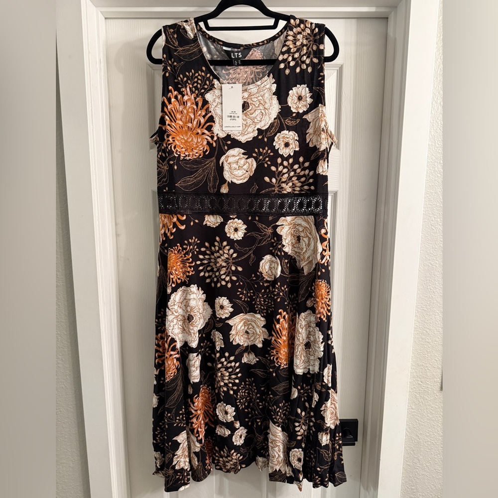 Long Tall Sally Black Floral Midi, 16